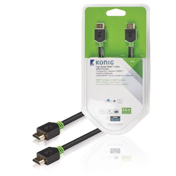KNV34000E30 High speed hdmi kabel met ethernet hdmi-connector - hdmi-connector 3.00 m antraciet