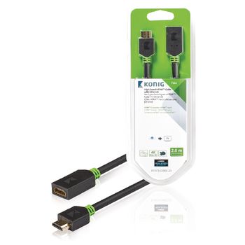 KNV34090E20 High speed hdmi kabel met ethernet hdmi-connector - hdmi female 2.00 m antraciet