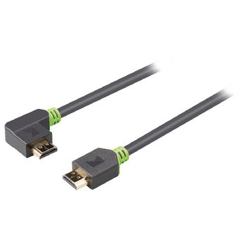 KNV34250E30 High speed hdmi kabel met ethernet hdmi-connector - hdmi-connector haaks links 3.00 m antraciet