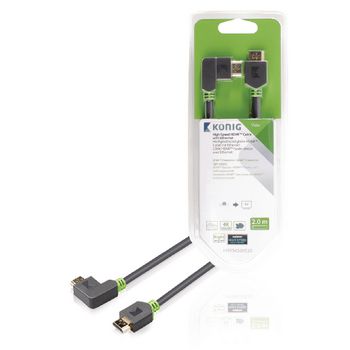 KNV34260E20 High speed hdmi kabel met ethernet hdmi-connector - hdmi-connector haaks rechts 2.00 m antraciet