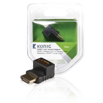 KNV34902E High speed hdmi met ethernet adapter 270° gehoekt hdmi-connector - hdmi female antraciet