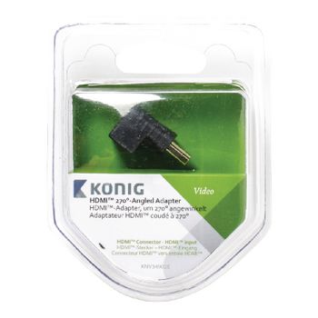 KNV34902E High speed hdmi met ethernet adapter 270° gehoekt hdmi-connector - hdmi female antraciet Verpakking foto