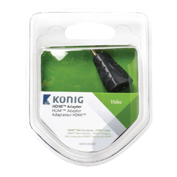 KNV34906E High speed hdmi met ethernet adapter hdmi mini-connector male - hdmi female antraciet Verpakking foto
