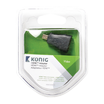 KNV34907E High speed hdmi met ethernet adapter hdmi micro-connector male - hdmi female antraciet Verpakking foto