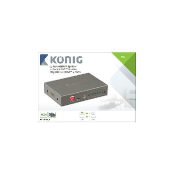 KNVSP3404 4-poorts hdmi-splitter donkergrijs Verpakking foto