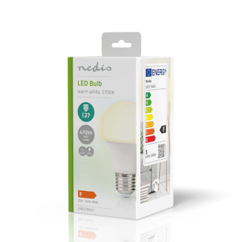 LBE27A601 Led-lamp e27 | a60 | 4.9 w | 470 lm | 2700 k | warm wit | retrostijl | frosted | 1 stuks Verpakking foto