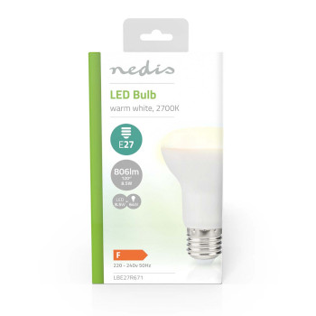 LBE27R671 Led-lamp e27 | r63 | 8.5 w | 806 lm | 2700 k | warm wit | retrostijl | doorzichtig | 1 stuks  foto