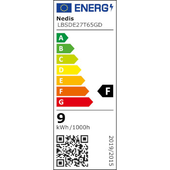 LBSDE27T65GD Led-filamentlamp e27 | t65 | 8.5 w | 600 lm | 2000 k | dimbaar | met gouden afwerking | retrostijl | Product foto