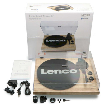LBT-188PI Platenspeler met bluetooth®-overdracht pine Inhoud verpakking foto