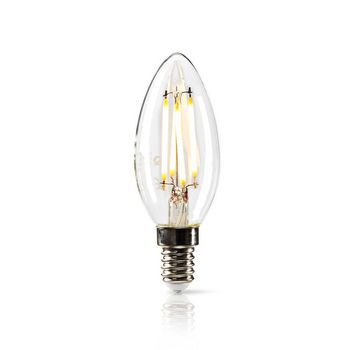 LEDBDFE14CAN02 Led-filamentlamp e14 | kaars | 4.8 w | 470 lm | 2700 k | dimbaar | warm wit | retrostijl | 1 stuks |