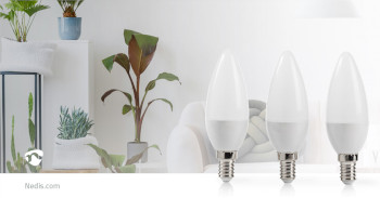 LEDBE14CAN3P2 Led-lamp e14 | kaars | 5.8 w | 470 lm | 2700 k | warm wit | frosted | 3 stuks Product foto
