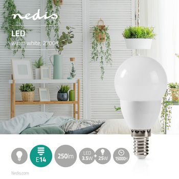 LEDBE14G451 Led-lamp e14 | g45 | 3.5 w | 250 lm | 2700 k | warm wit | frosted | 1 stuks Product foto