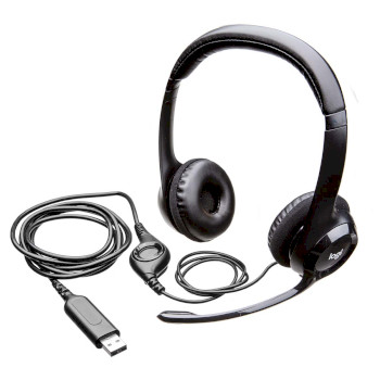 LGT-H390 H390 headset anc (active noise cancelling) on-ear usb bedraad ingebouwde microfoon 2.40 m zwart Product foto