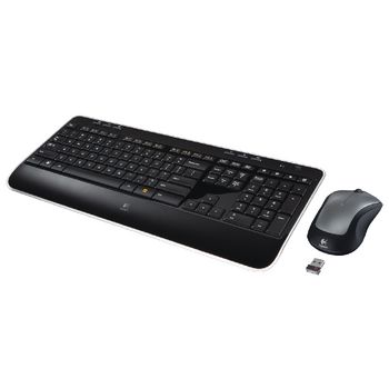 LGT-MK520-US Draadloze muis en keyboard multimedia us international zwart/zilver Product foto