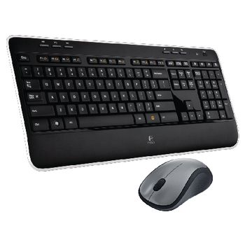 LGT-MK520-US Draadloze muis en keyboard multimedia us international zwart/zilver Product foto