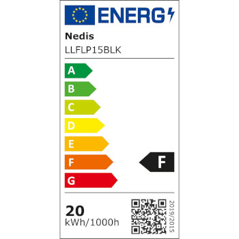 LLFLP15BLK Led-bouwlamp | 4000 k | nominale lichtstroom: 1620 lm | 20 kwh | ip44 | 1.00 m | energieklasse: f |   foto