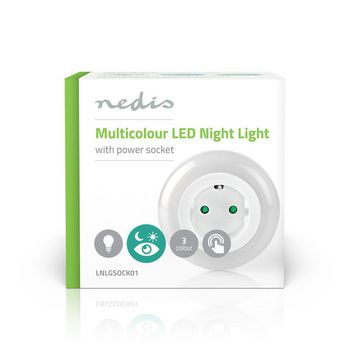 LNLGSOCK01 Nachtlampje met stekker | dag / nacht-sensor | 3680 w | 10 lm | blauw / groen / wit  foto