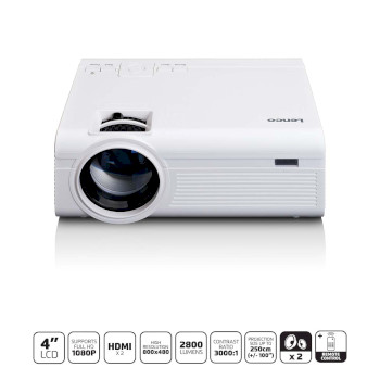 LPJ-280WH Lcd projector met hoge resolutie, ondersteunt full hd 1080p inhoud wit