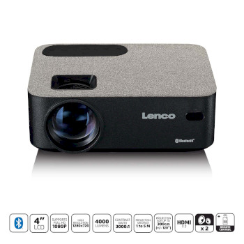 LPJ-700BKGY Hd 720p lcd projector met bluetooth grijs