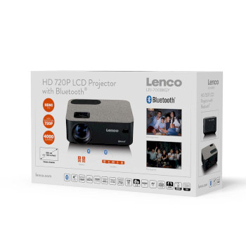LPJ-700BKGY Hd 720p lcd projector met bluetooth grijs Verpakking foto