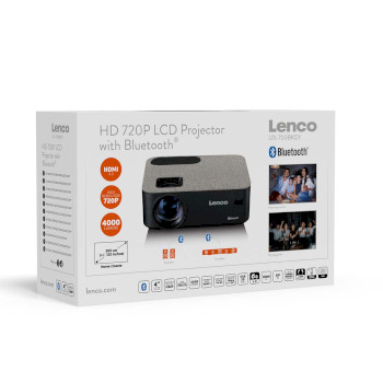LPJ-700BKGY Hd 720p lcd projector met bluetooth grijs Verpakking foto