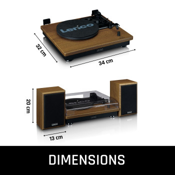 LS-100WD Platenspeler met bluetooth-ontvangst en twee houten speakers Product foto