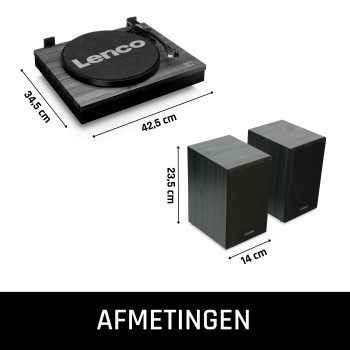 LS-300BK Platenspeler met bluetooth® en twee externe luidsprekers zwart Product foto