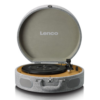 LS-66GY Houten retro platenspeler met ingebouwde speakers, bluetooth® en at3600l cassette grijs Product foto