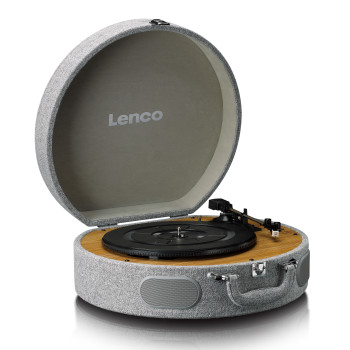LS-66GY Houten retro platenspeler met ingebouwde speakers, bluetooth® en at3600l cassette grijs Product foto