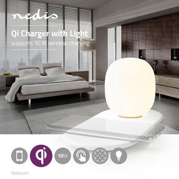 LTLQ10W1WT Led-lamp met draadloze lader | dimmer - op product | qi | 10 w | met dimfunctie | warm wit | 3000 k Product foto