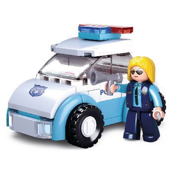 M38-B0600B Bouwstenen girls dream serie politievrouw met politiewagen Product foto