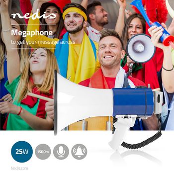 MEPH200WT Megafoon | maximaal bereik: 1500 m | maximale volume: 120 db | afneembare microfoon | ingebouwde sir Product foto