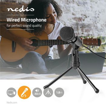 MICTJ100BK Microfoon | gebruikt voor: desktop / notebook / smartphone / tablet | bedraad | 1x 3,5 mm Product foto