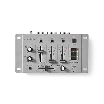 MIXD050GY Dj-mixer | 3 kanalen | crossfader | talkover-functie | aluminium | zilver / zwart