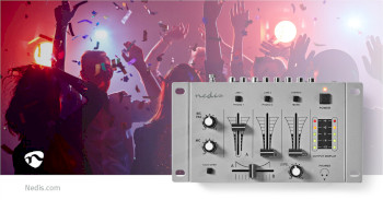 MIXD050GY Dj-mixer | 3 kanalen | crossfader | talkover-functie | aluminium | zilver / zwart Product foto