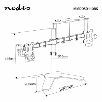 MMDOSD110BK Monitorbeugel voor bureaus | 2 schermen | 15 - 32 \