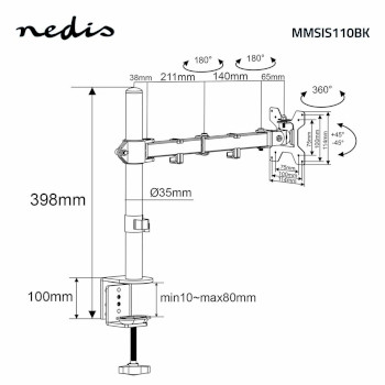 MMSIS110BK Monitorbeugel voor bureaus | 1 scherm | 15 - 32 \