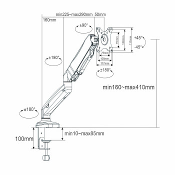 MMSISGS110BK Monitorbeugel voor bureaus | gasveer | 1 scherm | 15 - 32 \