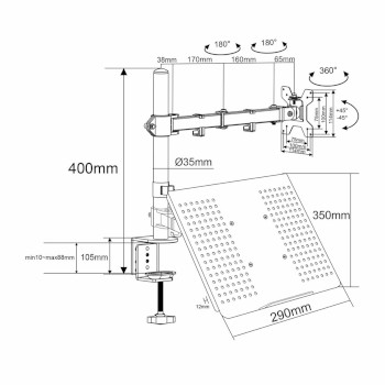 MMSISNB110BK Monitorbeugel voor bureaus | notebook | 1 scherm | 15 - 32 \