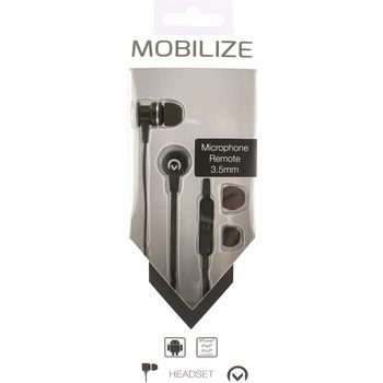 MOB-21337 Headset in-ear 3.5 mm bedraad ingebouwde microfoon zwart Verpakking foto