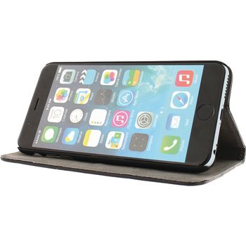 MOB-21460 Smartphone premium magnet book case apple iphone 6 plus / 6s plus zwart In gebruik foto