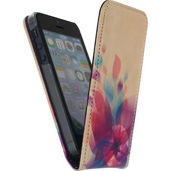 MOB-22007 Smartphone premium magnet flip case apple iphone 5 / 5s / se bloemen