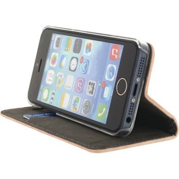 MOB-22129 Smartphone premium magnet book case apple iphone 5 / 5s / se roze In gebruik foto