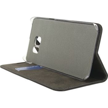 MOB-22178 Smartphone premium magnet book case samsung galaxy s6 edge+ zwart In gebruik foto