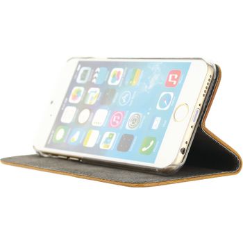 MOB-22251 Smartphone premium magnet book case apple iphone 6 / 6s bruin In gebruik foto