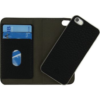 MOB-22595 Smartphone detachable wallet book case apple iphone 5 / 5s / se zwart In gebruik foto