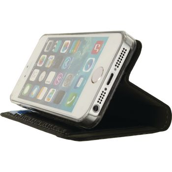 MOB-22595 Smartphone detachable wallet book case apple iphone 5 / 5s / se zwart In gebruik foto