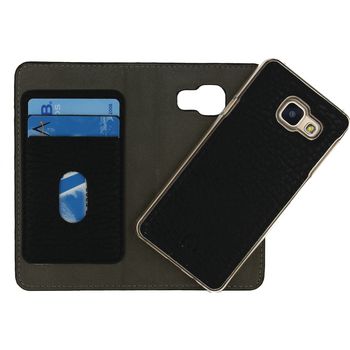 MOB-22607 Smartphone detachable wallet book case samsung galaxy a3 2016 zwart In gebruik foto
