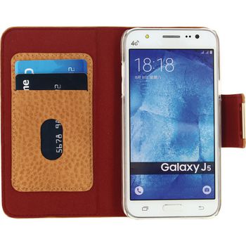 MOB-22611 Smartphone detachable wallet book case samsung galaxy j5 bruin In gebruik foto