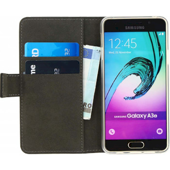 MOB-22654 Smartphone classic gelly wallet book case samsung galaxy a3 2016 zwart Product foto